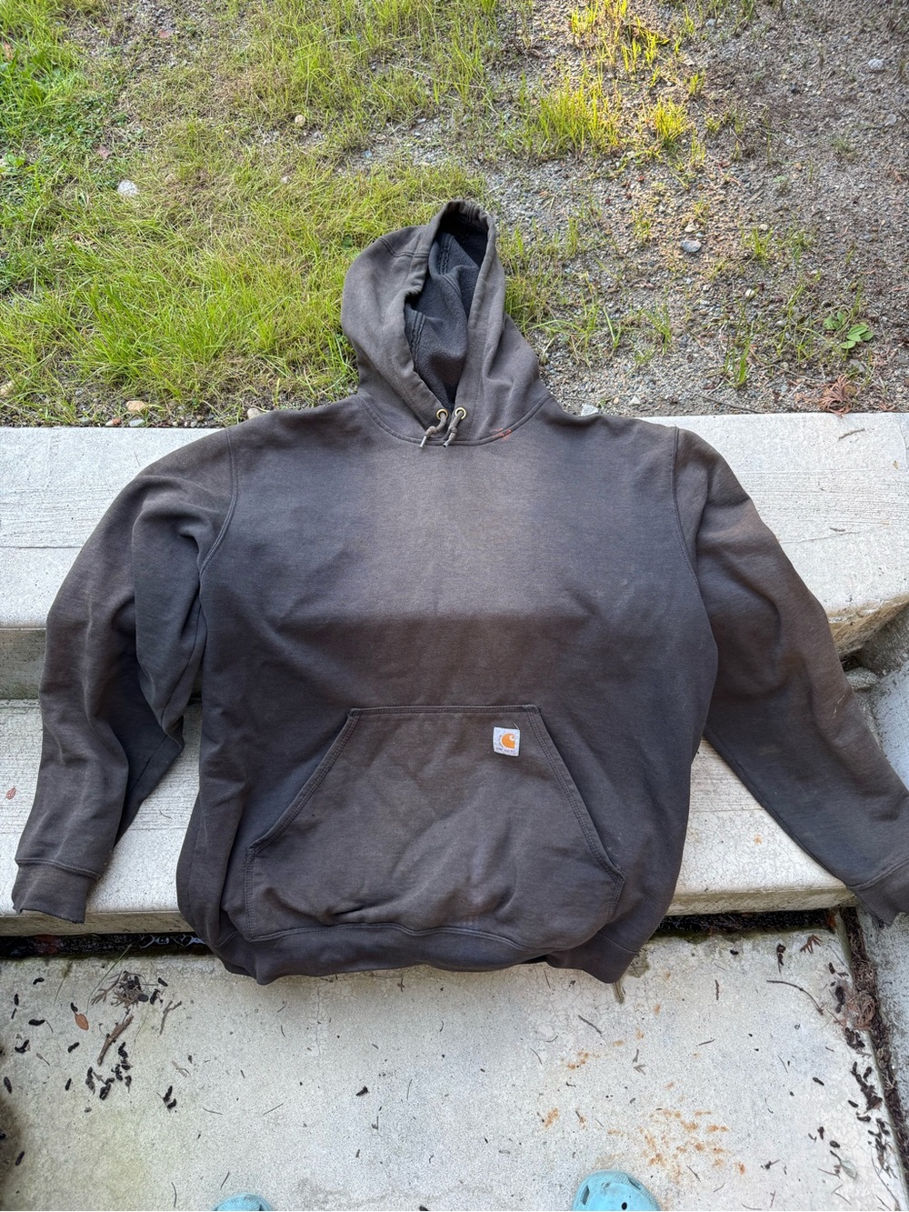 Extremely Weathered Carhartt Men’s black Hoodie